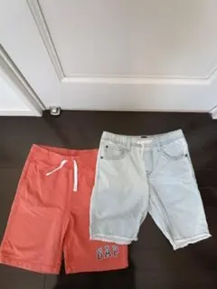 GAP ライトブルーデニムショーツ 　レッドハーフパンツセット150 160
