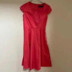 DRESS TELLS 膝丈ワンピース XS サーモンピンク　レディース　夏服綿
