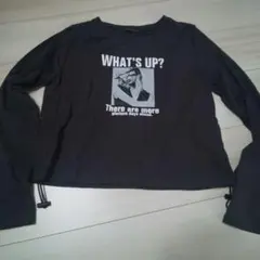 ダークグレー クロップドTシャツ L サイドドロスト