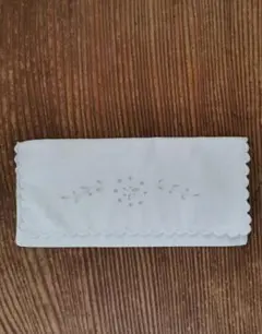 アンティーク フランス アイレット刺繍 ホームスパン風リネン