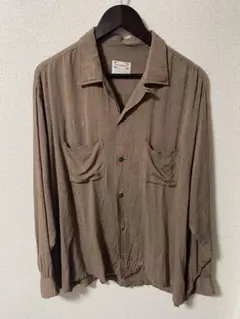 期間限定 美品 50〜60s pilgrim カスリ レーヨンシャツ ブルーグレ