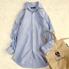 美品】ラルフローレン ビッグシャツ 裾ポニー ワイドフィット