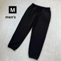 メンズスウェットパンツ・ウエストゴム・裏起毛・シンプル◇ブラック【M】