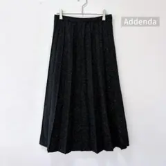 美品★Addenda レナウン ウール シルク混 ロングプリーツスカート M 黒