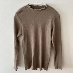 サマンサモスモス　配色メローカットリブフリルスタンドネックインナー