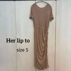【美品】Her lip to ロングワンピース ピンクベージュ Sのサムネイル