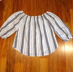 ブラウス　七分袖　ストライプ　ブラウス　最終値