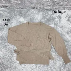 Vintage (38) カーディガン ボレロ 同布ベルト付のサムネイル