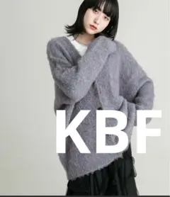 KBF シャギーBIGニットカーディガン