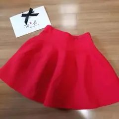 新品 To★b.by agnes b.　ストレッチ素材フレアスカート 赤色