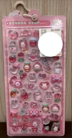 ボンボンドロップシール　オリジナル　ももいろ　うさぎ　国内正規品