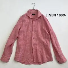 美品✨エポカウォモ リネンシャツ 麻100 ピンク 50 LL ユニセックスのサムネイル