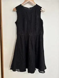 GU ブラック S チュニック ミニワンピース レース ノースリーブ 黒