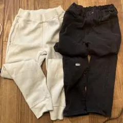 UNIQLO スウェットパンツ 130cm アイボリー・ジーンズブラック