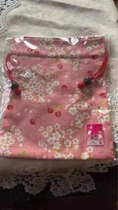 山形さくらんぼ浪漫　巾着　ポーチ　ピンク　新品未使用