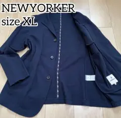 未使用級✨希少 XL ニューヨーカー 洗える 春夏 テーラードジャケット 紺色のサムネイル