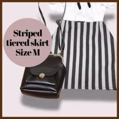 ストライプタイトスカート　ブラック　グレイ　Y2K　ミニスカート　ギャル