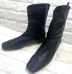 【美品】F by WELLFITエフバイウェルフィット ブラックブーツ24cm