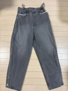ア*カ様 GRANCY 幻カラー ジップデザイン バギーデニム パンツ