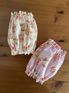 犬用スヌード★スイーツ柄　Mサイズ　ピンクとクリームの2色セット　ハンドメイド