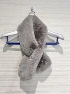 フェイクファー マフラー グレー