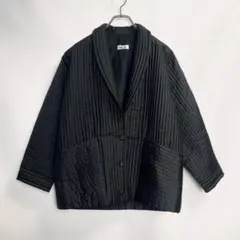 グレー ツイード調 短丈 ダブル ジャケット ブルゾン メンズ 古着 