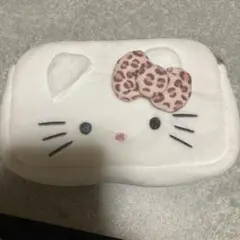 しまむらハローキティーポーチ ヒョウ柄リボン