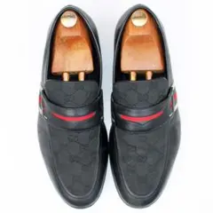 GUCCI ローファー ブラック GGキャンバス シェリーライン イタリア製のサムネイル