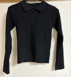 KOBE LETTUCE コンパクト丈 リブポロニット　ブラック