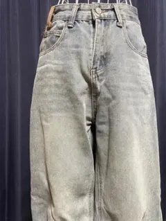 ライトブルー ワイドレッグデニム