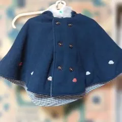 ネイビー ポンチョ 80〜90cm