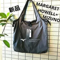 現行品　新品マーガレットハウエル ×ミズノ　エコバッグ定価9,350(ブラック) マーガレットハウエル×ミズノ エコバッグ トートバッグ 黒