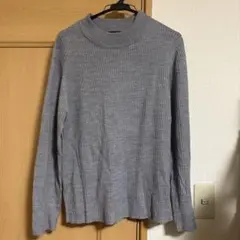 リブ編み長袖ニット 4L グレー