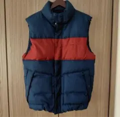 美品　ZARA ネイビー・レッド ダウンベスト M