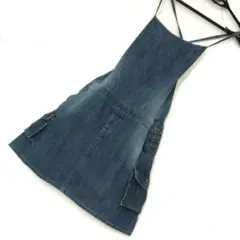 新品！！アルバローザ❤バックレースアップ デニムワンピース❤キャミワンピース