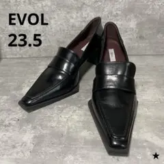 【極美品】 イボール パンプス スクエアトゥ チャンキーヒール 黒 23.5cmのサムネイル