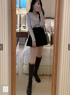 インパン裏地付ツイードフレアミニスカート[mei38]