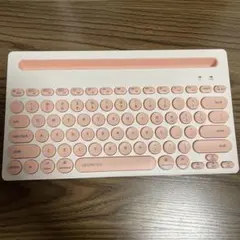 GECENINOV ワイヤレスキーボード iK3381 ホワイト・ピンク