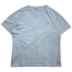 ポロ ラルフローレン 刺繍 ロゴ Tシャツ 半袖 古着 メンズ M ライトブルー