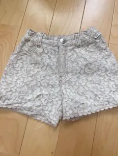 メゾピアノ 130cm ショートパンツ レース ベージュ