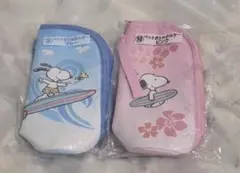 スヌーピー当たりくじ　ペットボトルホルダー　ブルー　ピンク　２個セットのサムネイル