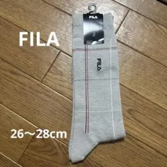 新品未使用　FILA メンズ ソックス グレー チェック柄 26〜28cmのサムネイル