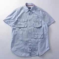 ビンテージ古着00s チェック カジュアル アウトドア 総柄 サファリシャツ