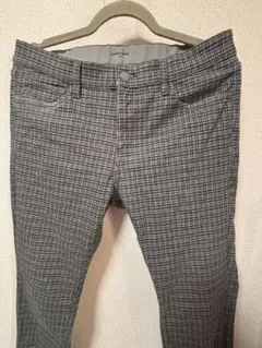 グローバルワーク　モーションテック パンツ　グレー チェック L サイズ