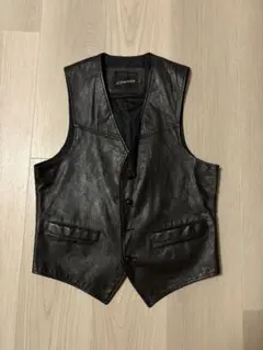 JC Penney 黒 レザー ベスト ヴィンテージ 古着