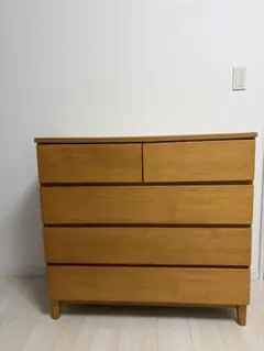 無印良品　オーク材木製チェスト 4段 収納 タンス