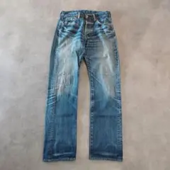 リーバイス501 Levis W29 鬼ヒゲ ハチノス 青 古着 23272