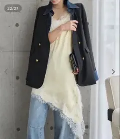 KOBE RETTUCE サテンレースアシメキャミソールのサムネイル