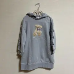 メゾピアノ　クマ刺繍フード付きワンピース 　チュニック120cm