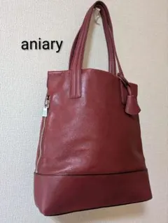 【値下げ】美品✨️aniary トートバッグ レザー サイドファスナー A4